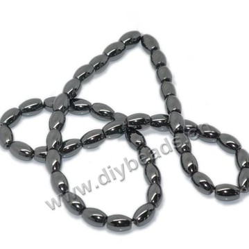 hematite Bead,balck,6x9mm oval. Sold per 10strands