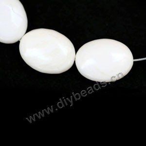 Bead, amazonite (natural), 12x18mm flat oval. Sold per 16-inch(40cm) strand