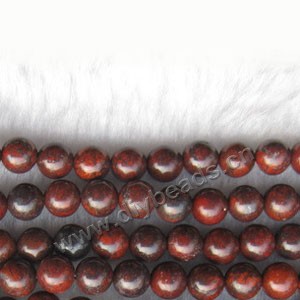 Bead, brecciated jasper (natural), 6mm round, B grade, Mohs hardness 6-1/2 to 7. Sold per 16-inch strand.