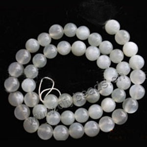 Bead, white moonstone (natural), 8mm round. Sold per 16-inch strand