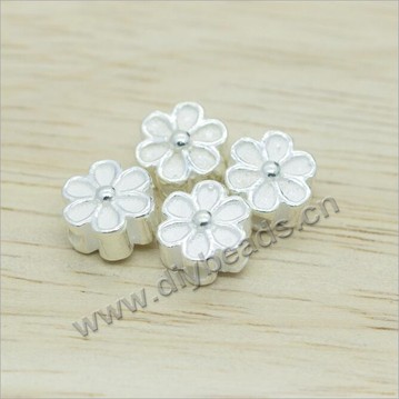 Bead,large-hole beads,925 sterling silver big-hole beads,flower handmade silver spacer beads,Sold per pkg of 50pcs