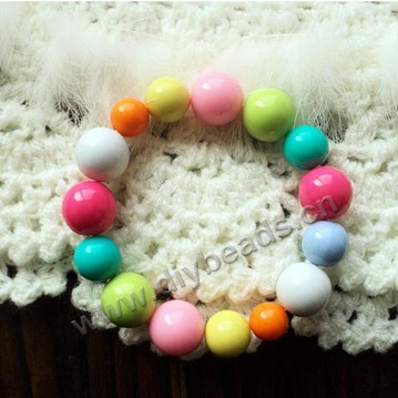 Bead, acrylic, lucid mixed color , 12mm round. Sold per pkg of 100ps