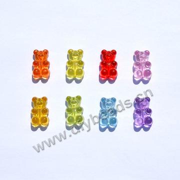 18mm Colorful Acrylic Vertical Hole Little Bear Beads For Bracelet Necklace jewelry making