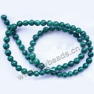 Bead, malachite (imitation), green, 6mm round. Sold per 15-inch strand.