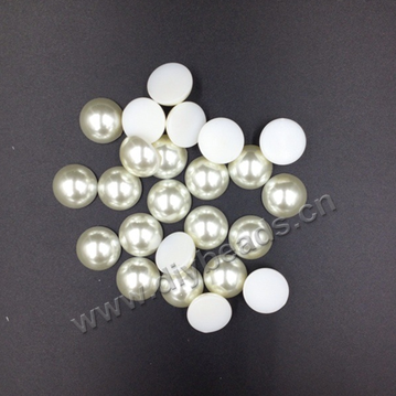 Imitation pearl,acrylic pearl,white ,8 mm half/round. Sold per pkg of 100 pcs