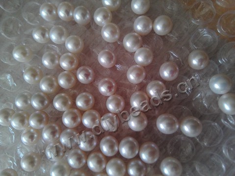 Pearl, cultured freshwater pearl AAA quality ,7--8mm  round. no hole , Sold by pcs , white color 
