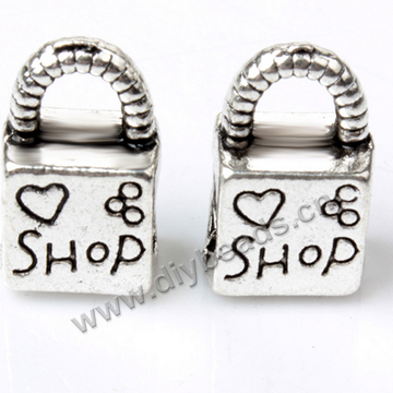 Bead,big-hole beads,alloy,8x13mm key,silver,Sold per pkg of 50ps
