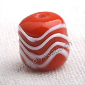 Bead,Japan lampworked glass,red round tube, 15X15mm round.mini order 100pc 