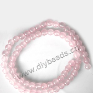 Bead, pink jasper (dyed), 6mm round. Sold per 15-inch strand
