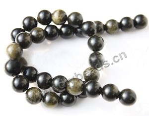 Bead, golden sheen obsidian (natural), 10mm round, A grades. Sold per 16-inch strand.