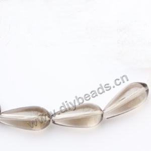 Bead, smoky quartz (heated/irradiated), light, 10x20mm puffed teardrop.sold per pkg of 19