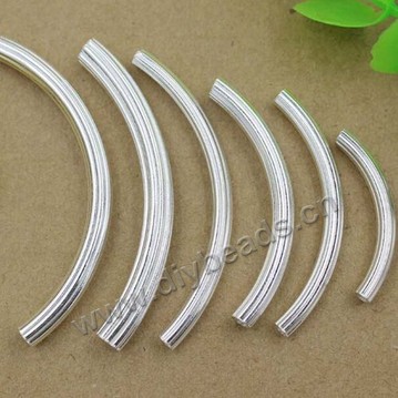 bend tube,s990 silver,28x2.5mm,Sold per pkg of 10 pieces.
