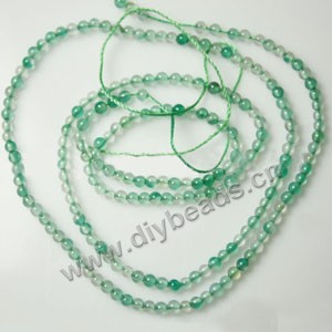 Bead, green agate (dyed), 2mm round. Sold per 15-inch strand.