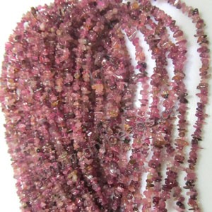 Bead, pink tourmaline (natural), small chip. Sold per pkg of ten 16-inch strand
