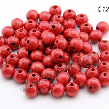 Beads,wood,red round loose beads,12mm. Sold per pkg of 1000ps