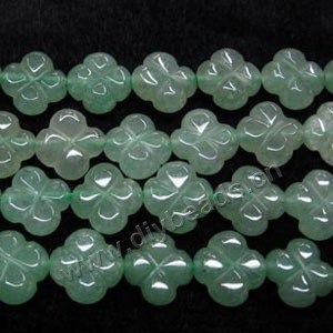 Bead,  green aventurine (natural), 11mm carved flower. Sold per 16-inch(40cm) strand