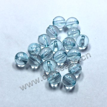 Bead, acrylic, lucid light blue, 10mm round. Sold per pkg of 100ps