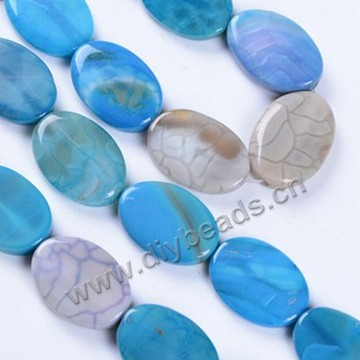 Bead,fire agate,blue color,30x20mm oval, Sold per one strand.