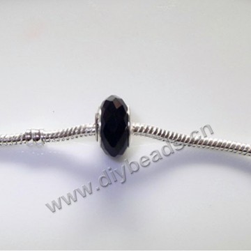 beads,glass, large hole beads black, 14x8.5mm. Sold per pkg of 20ps