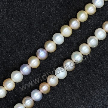 Pearl, cultured freshwater, colorful, 8-9mm round. Sold per pkg of 1 strand.