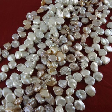 Pearl, cultured freshwater,white pink purple,9-12mm diamond, A grade. Sold per bag of one strand