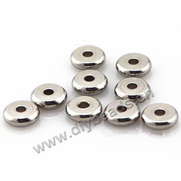 8mm stainless steel flat round spacer beads for DIY jewelry
