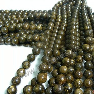 Bead, bronzite (natural), 8mm round. Sold per 16-inch strand.