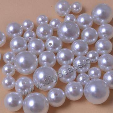 Wholesale 10mm white smooth imitation acrylic plastic pearl beads ABS beads  Sold per pkg of 5 bags