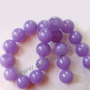 Bead, light purple "jade" (dyed), 16mm round. Sold per 15-inch strand