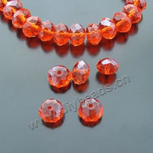 bead,glass,red ,9x12mm hand-faceted rondell,72ps/strand,A grade