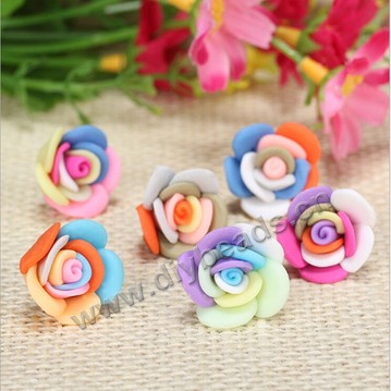 Bead, polymer clay,mixed color ,20x10mm flower. Sold per pkg of 5.