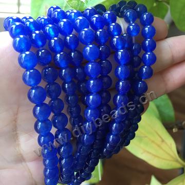 Wholesale 6mm blue chalcedony gemstone beads
