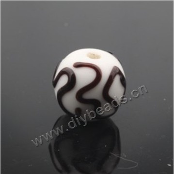 Bead,Japan lampworked glass,white, 16x16mm round.mini order 100pc 