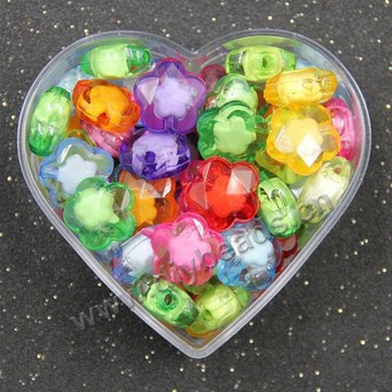 wonder Bead, acrylic, mixed colors ,14mm flower beads. Sold per 500-gram pkg.
