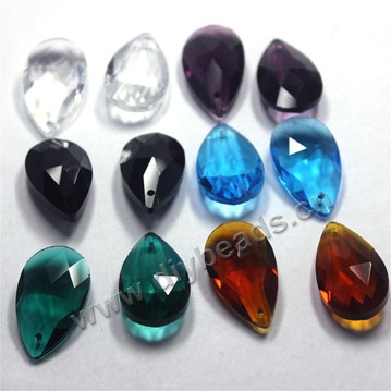 Drop, crystal k9 glass, 28x16.5x9mm top-drilled faceted teardrop. Sold per pkg of 10.
