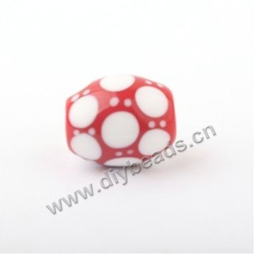 Bead,Japan lampworked glass,red ,18X14mm tube.mini order 100pc 