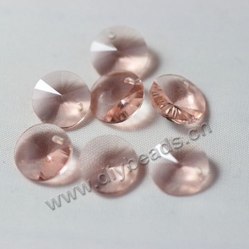 Bead, glass, pink, 10mm faceted satellite, sold per pkg 5 bags.