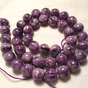 Bead, charoite (natural), 10mm round. Sold per 16-inch strand