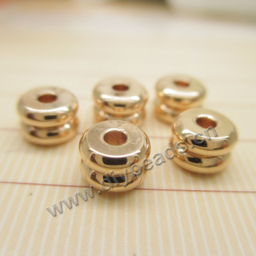 Wholesale 6*4mm Flat Round 24K Gold Filled Spacer Beads for jewelry making