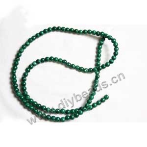 Bead, malachite (natural), 4mm round. Sold per 15-inch strand.