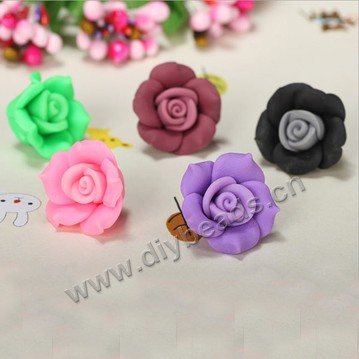 Bead, polymer clay,mixed color ,20x12mm flower. Sold per pkg of 5.