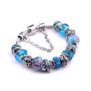 Bracelet,alloy, Beaded bracelet ,glass beads, Sold per pkg of 10ps