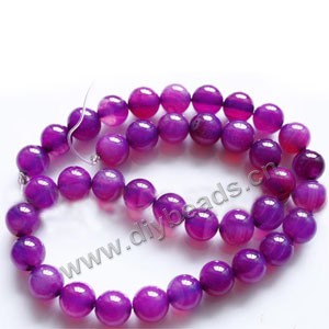 Bead, purple agate (dyed), 10mm round. Sold per 15-inch strand.