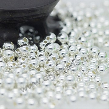Bead, 925 sterling silver, 14mm, small hole 2mm , big hole2.5mm, Sold per pkg of 1 bag-10pieces.