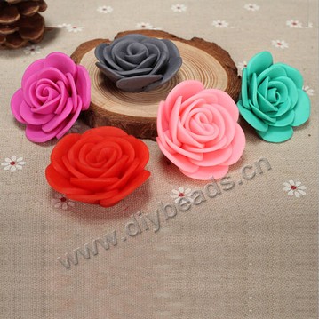 Bead, polymer clay,mixed color,40x18mm flower. Sold per pkg of 50.