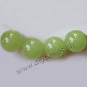 Bead, grass jasper (dyed),12mm round. Sold per 15-inch strand