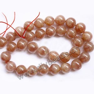Bead, strawberry quartz (natural), 10mm round, Sold per 15-inch strand