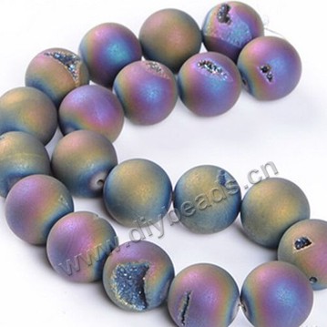 Bead,geode agate,colorful,frosted 8mm round, Sold per one strand.