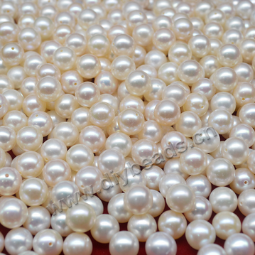 Cheap 8-8.5mm natural freshwater round loose pearls half hole drilled 
