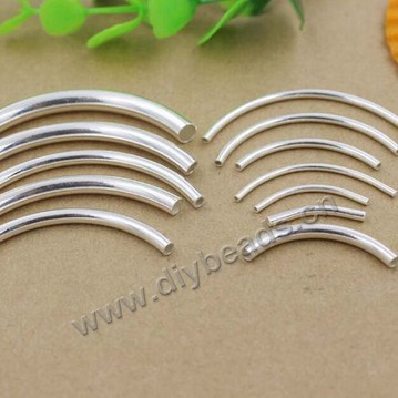 bend tube,s990 silver,30x2mm,Smooth surface, Sold per pkg of 30 pieces.